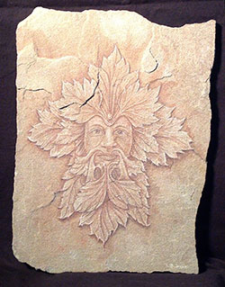 Green Man with Poppy Leaves by Richard Bulman